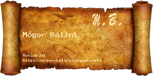 Mógor Bálint névjegykártya