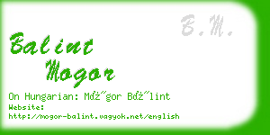 balint mogor business card